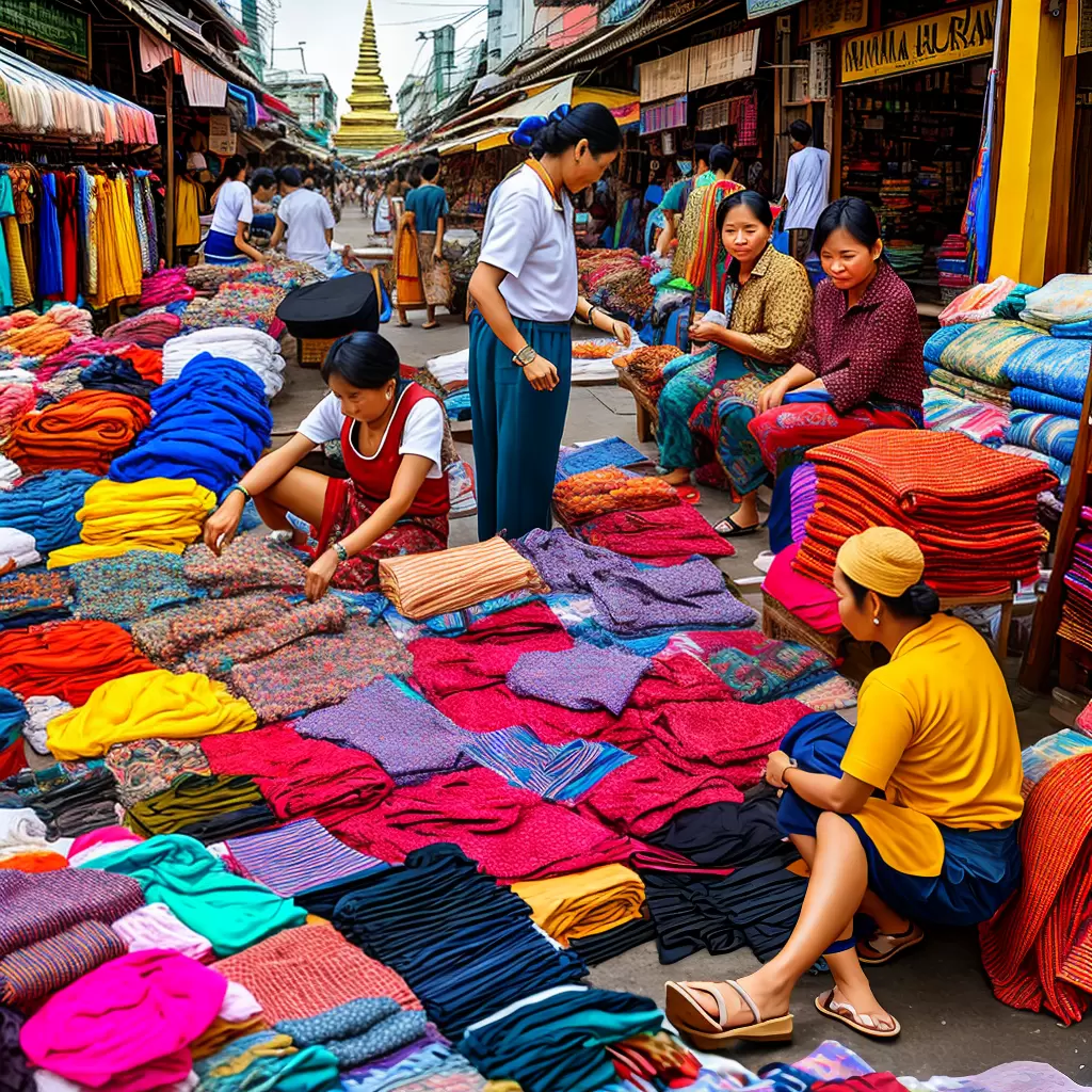 Fotos mercado bangkok mulheres temple pantalonas Fotos mercado bangkok mulheres temple pantalonas