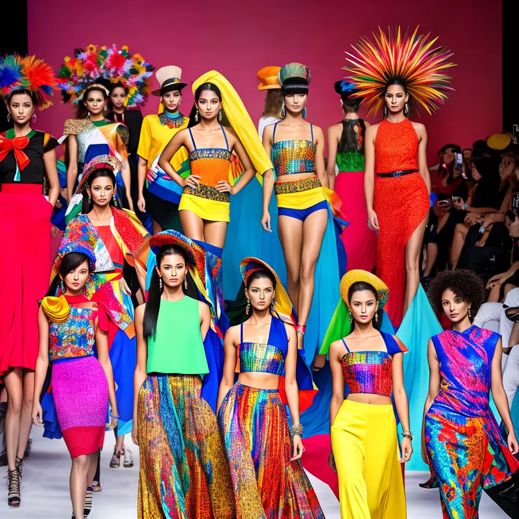 Fotos desfile moda espanhola vibrante