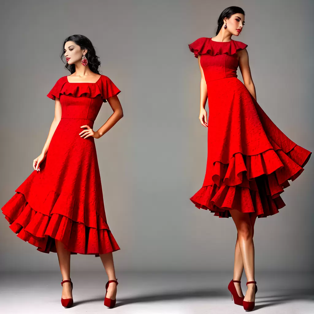 Fotos flamenco vestido vermelho bordado