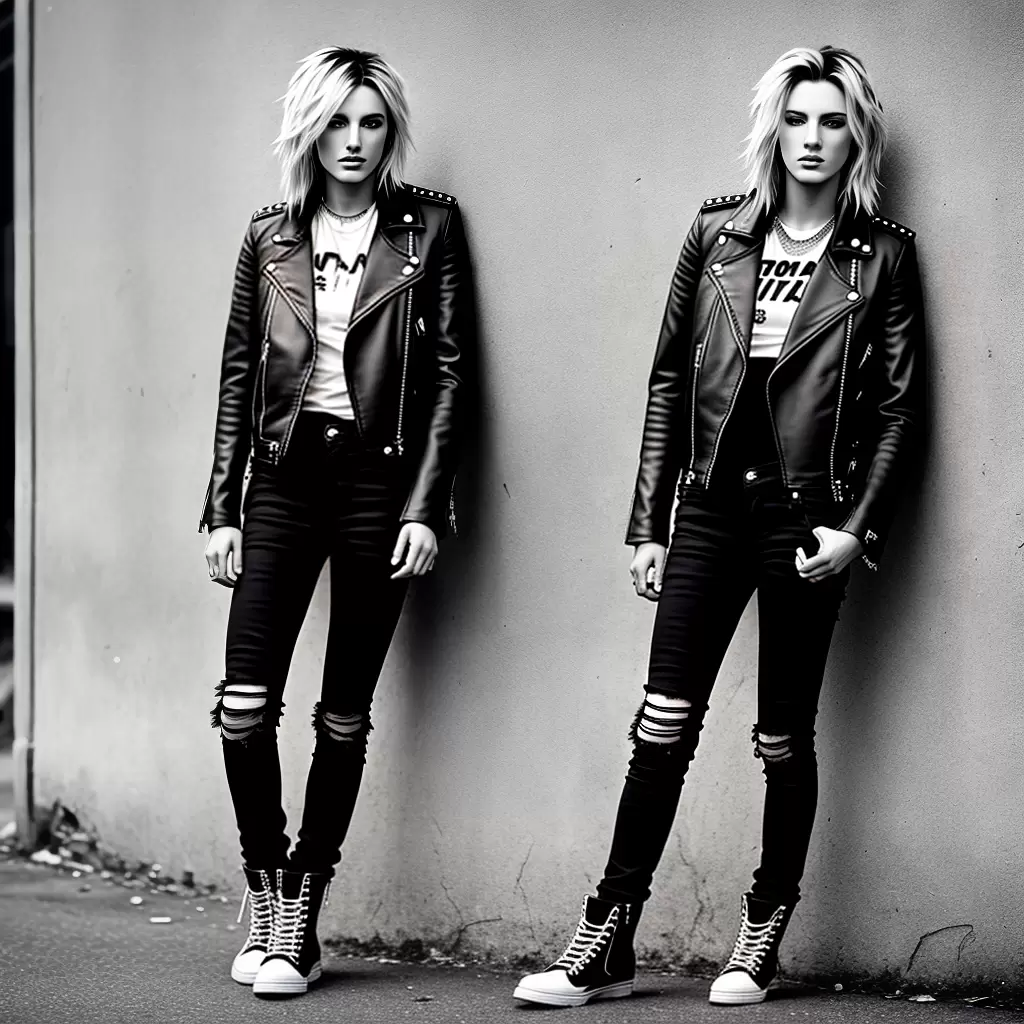 Fotos modelo jeans rasgado estilo rocker