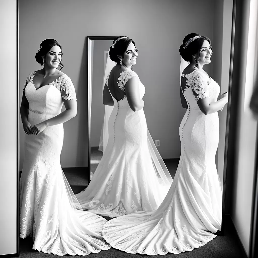 Fotos noiva tamanho grande vestido renda 3