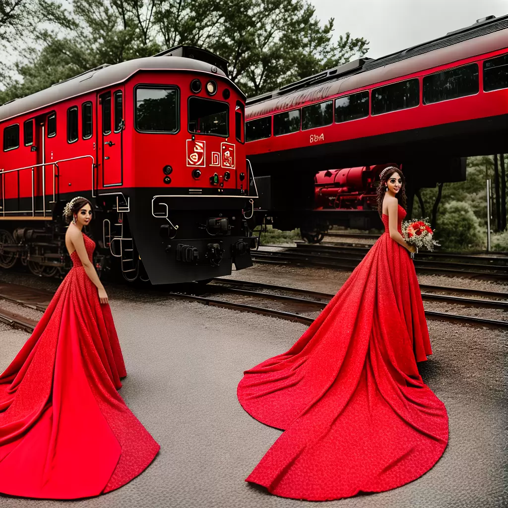 Fotos noiva vermelho vibrante rendas trem Fotos noiva vermelho vibrante rendas trem