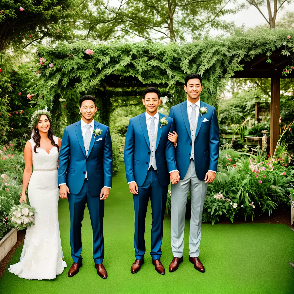 Fotos casamento jardim urbano noiva vestido floral noivo terno verde Fotos casamento jardim urbano noiva vestido floral noivo terno verde