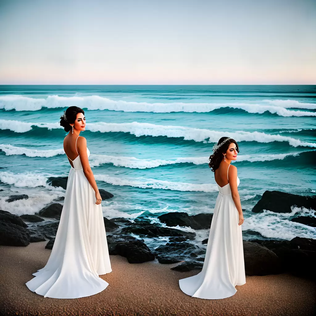 Fotos noiva praia vestido elegante