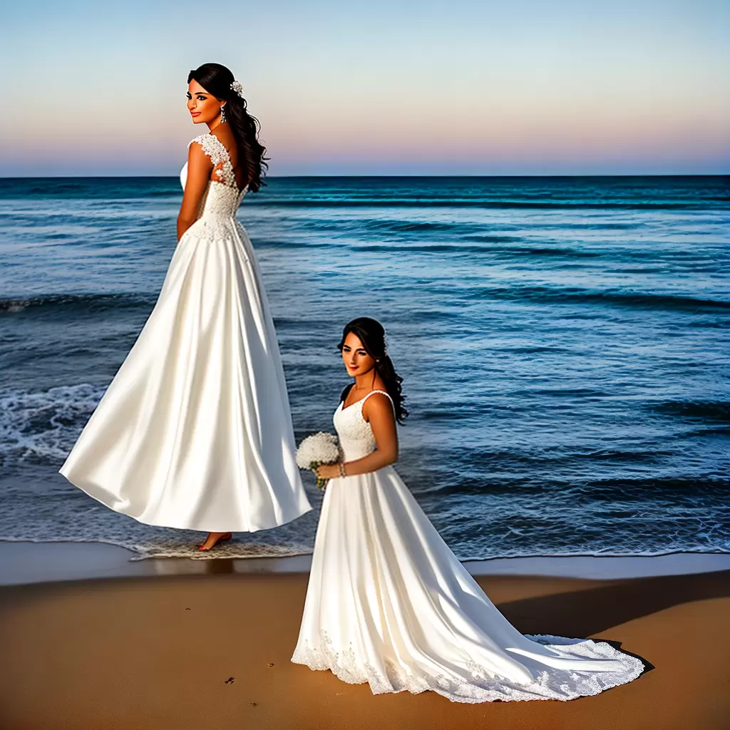 Fotos noiva praia por do sol vestido longo