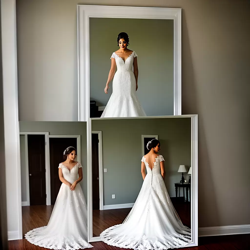 Fotos noiva vestido ilusao renda espelho