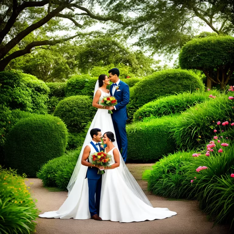 Jardim do AMOR: Trajes de Casamento para Casais que Amam Jardinagem