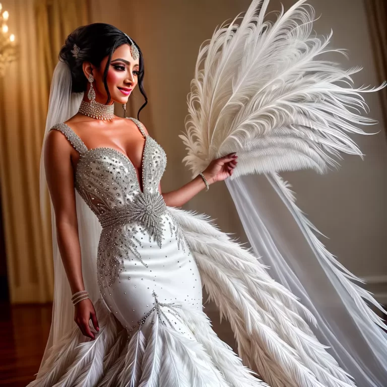 Exuberância em PLUMAS: Vestidos de Noiva para Noivas Sofisticadas