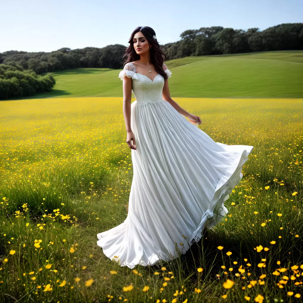 Fotos noiva campo vestido camadas renda