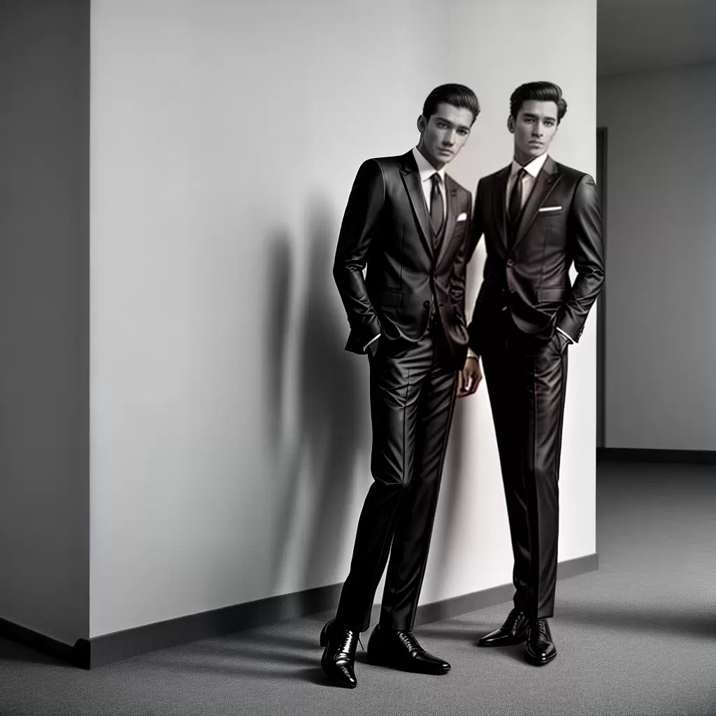 Fotos homem ternos preto branco elegante 5