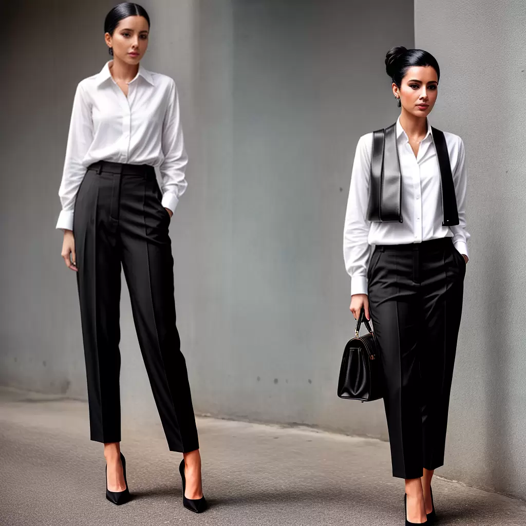 Fotos look preto branco mulher elegante