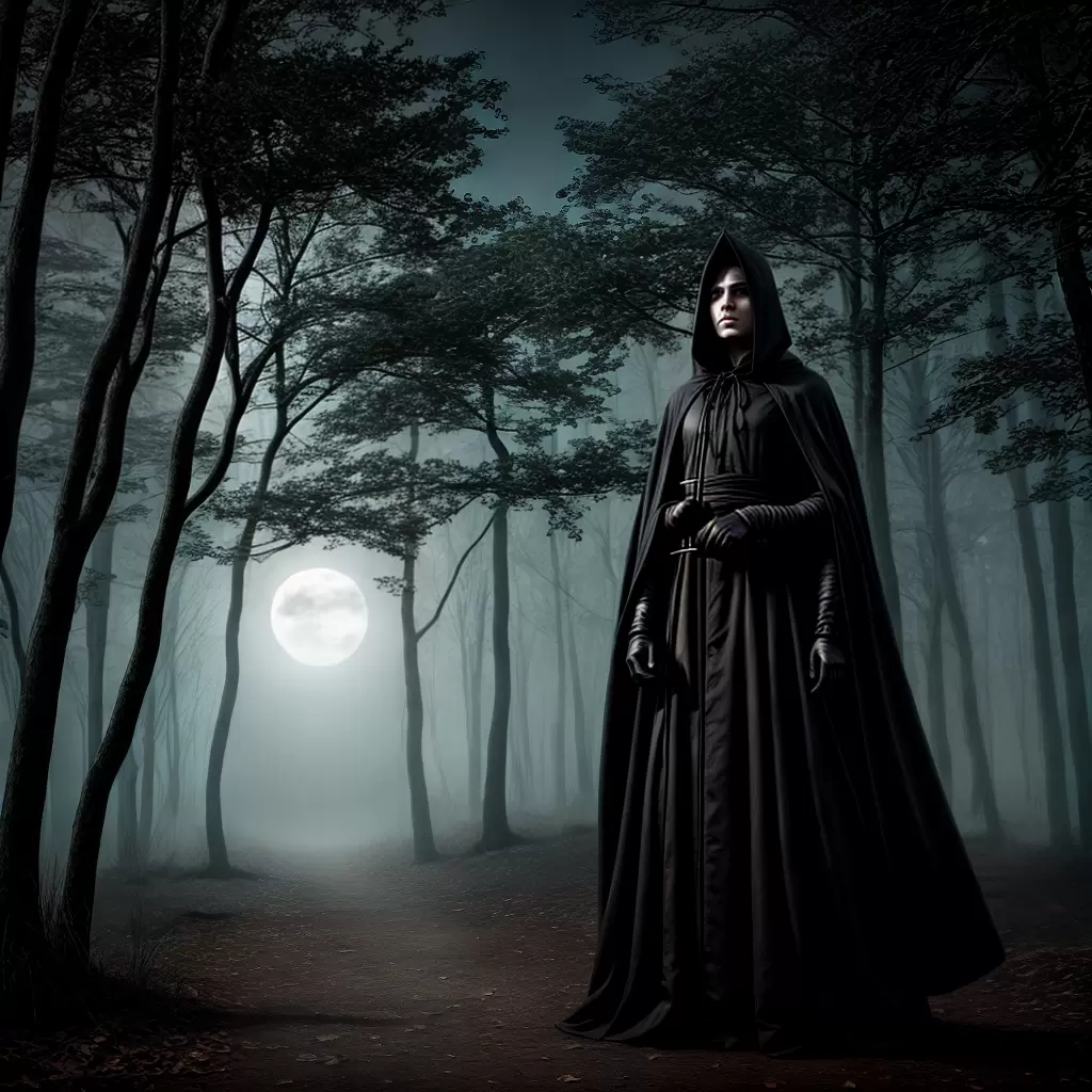 Fotos lua cheia floresta misterio personagem