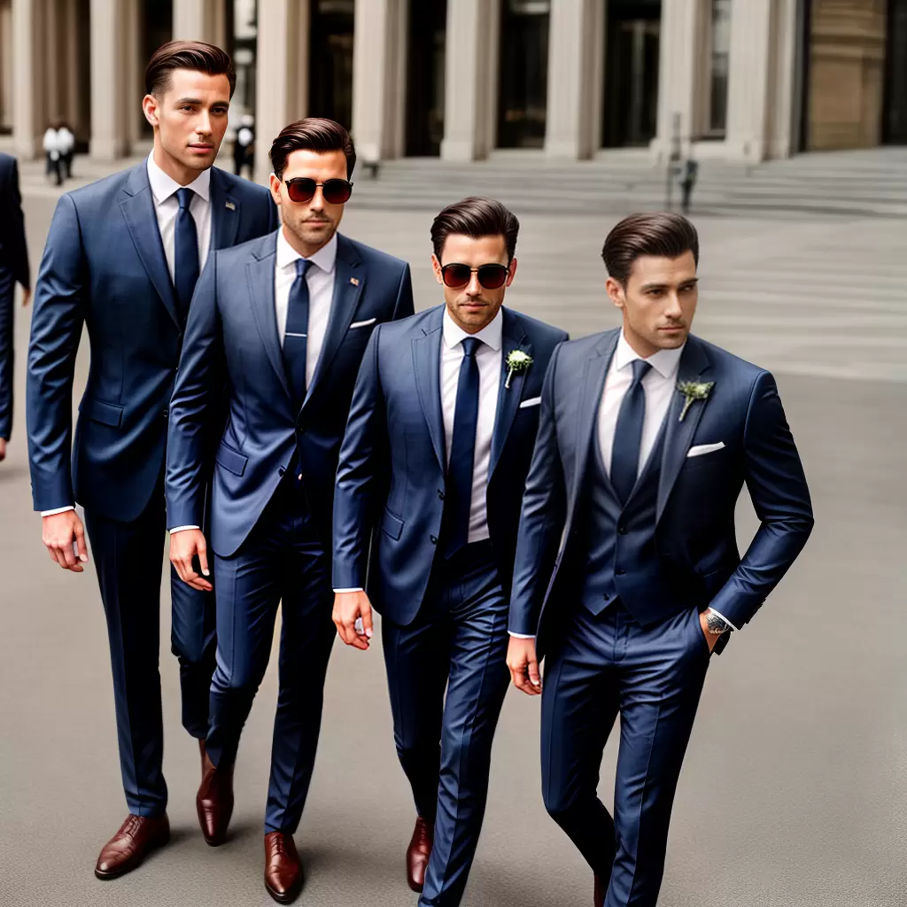 Fotos traje noivo azul marinho elegante Fotos traje noivo azul marinho elegante