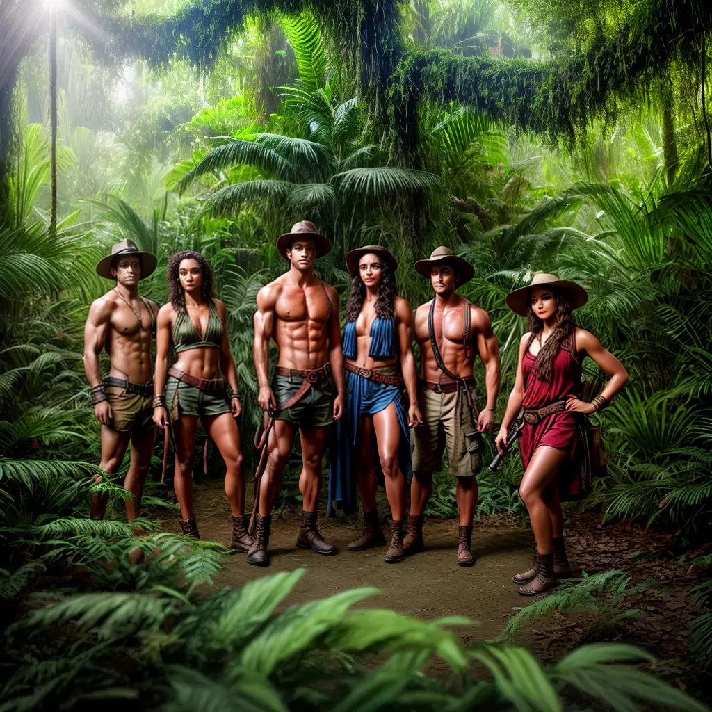 Fotos aventura jungle personagens fantasia