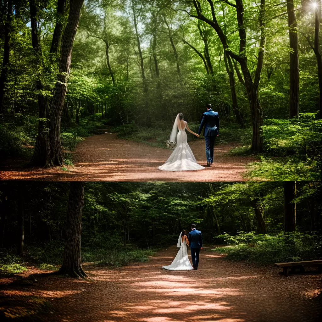 Fotos casamento floresta altar rustico noivos vestido tweed