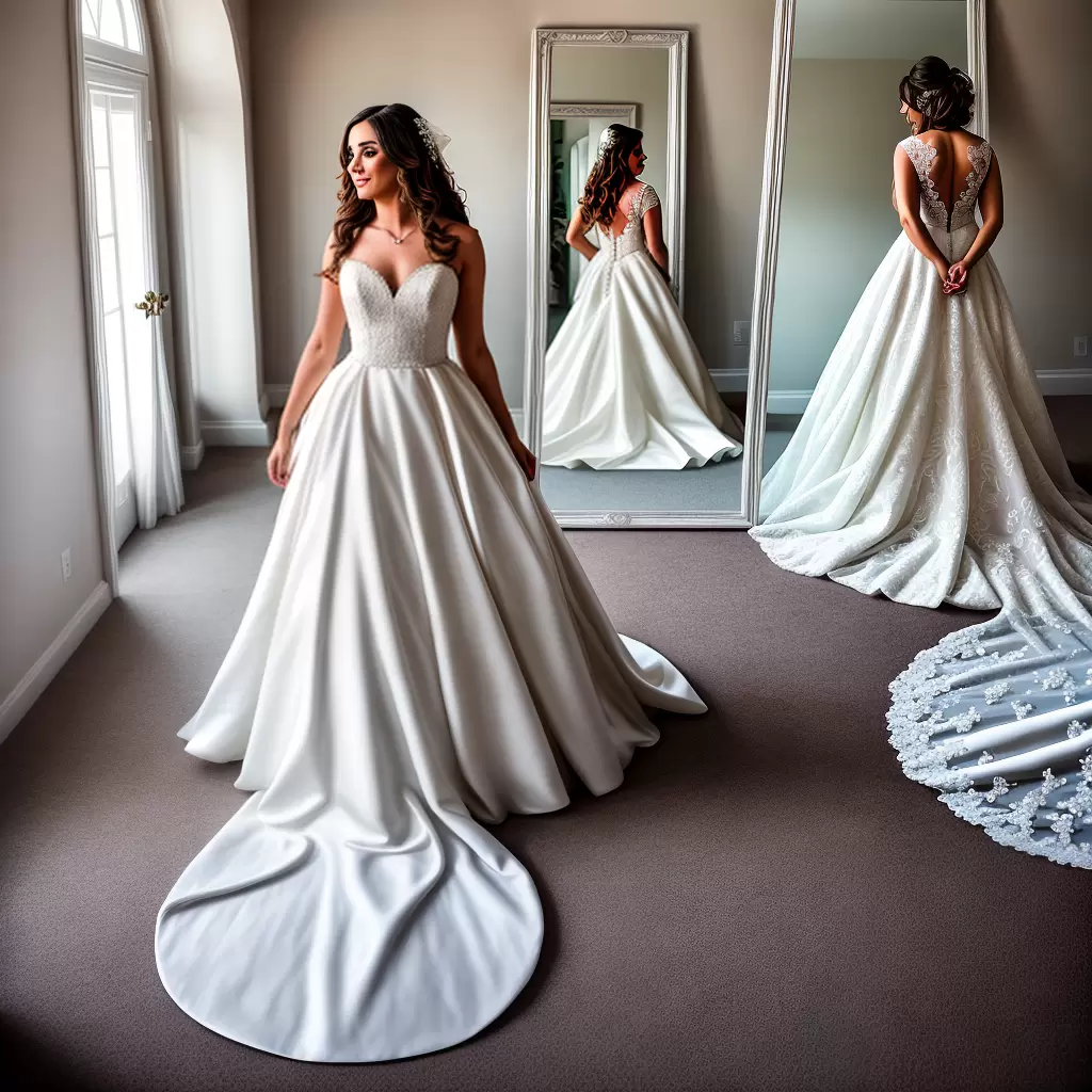 Fotos noiva espelho vestido rosas 1