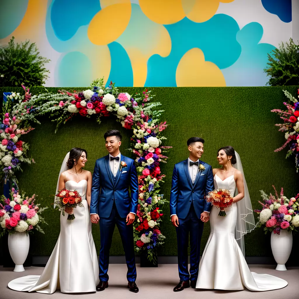 Fotos casamento pintura abstrata noivos modernos