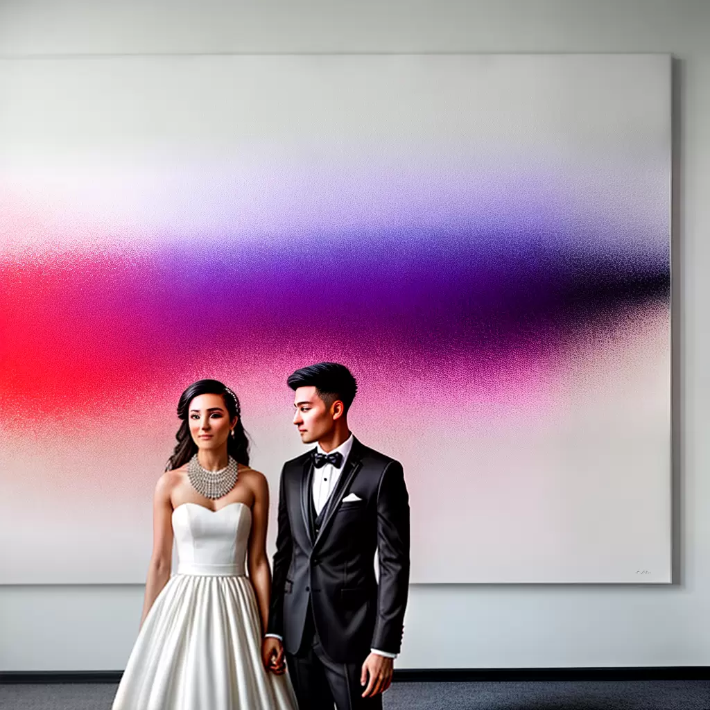 Fotos casamento pintura abstrata noiva noivo floral