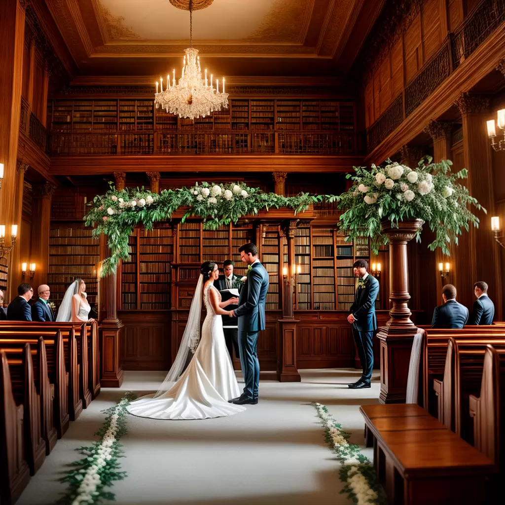 Fotos casamento biblioteca livros flores Fotos casamento biblioteca livros flores