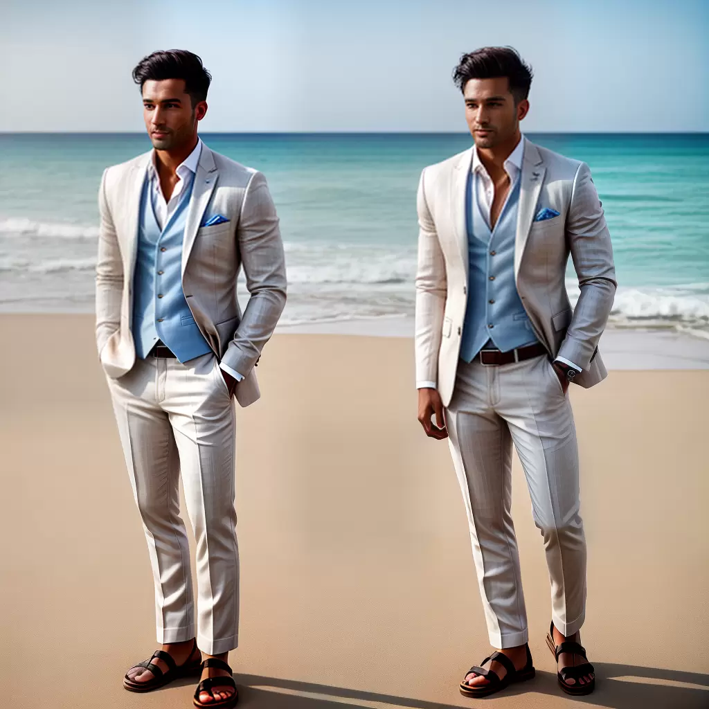 Fotos noivo praia roupa leve casamento