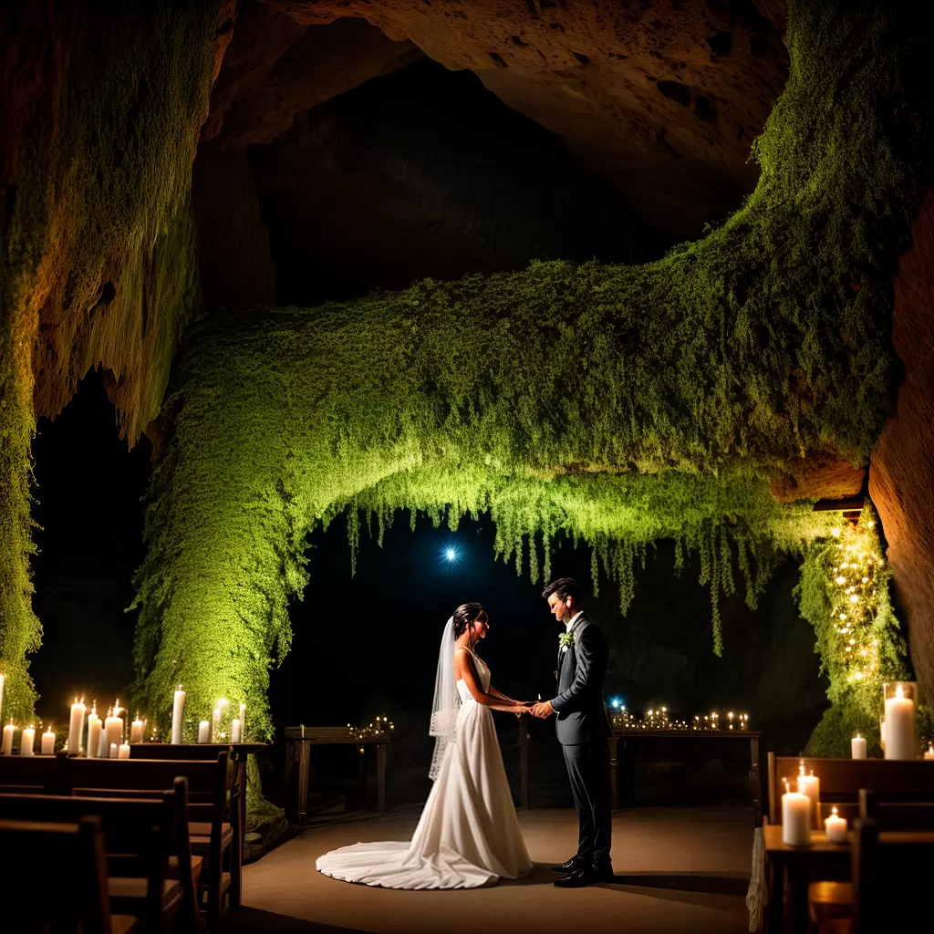 Fotos casamento caverna velas noivos magia Fotos casamento caverna velas noivos magia