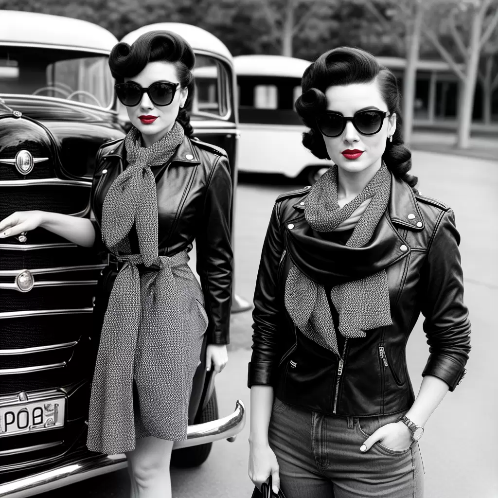 Fotos mulher oculos carro vintage glamour