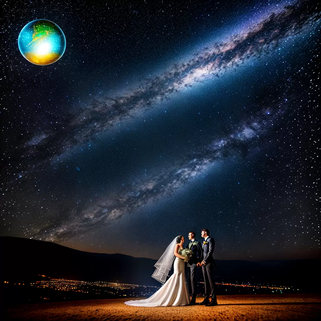 Fotos casamento estrelas galaxia mesa luzes