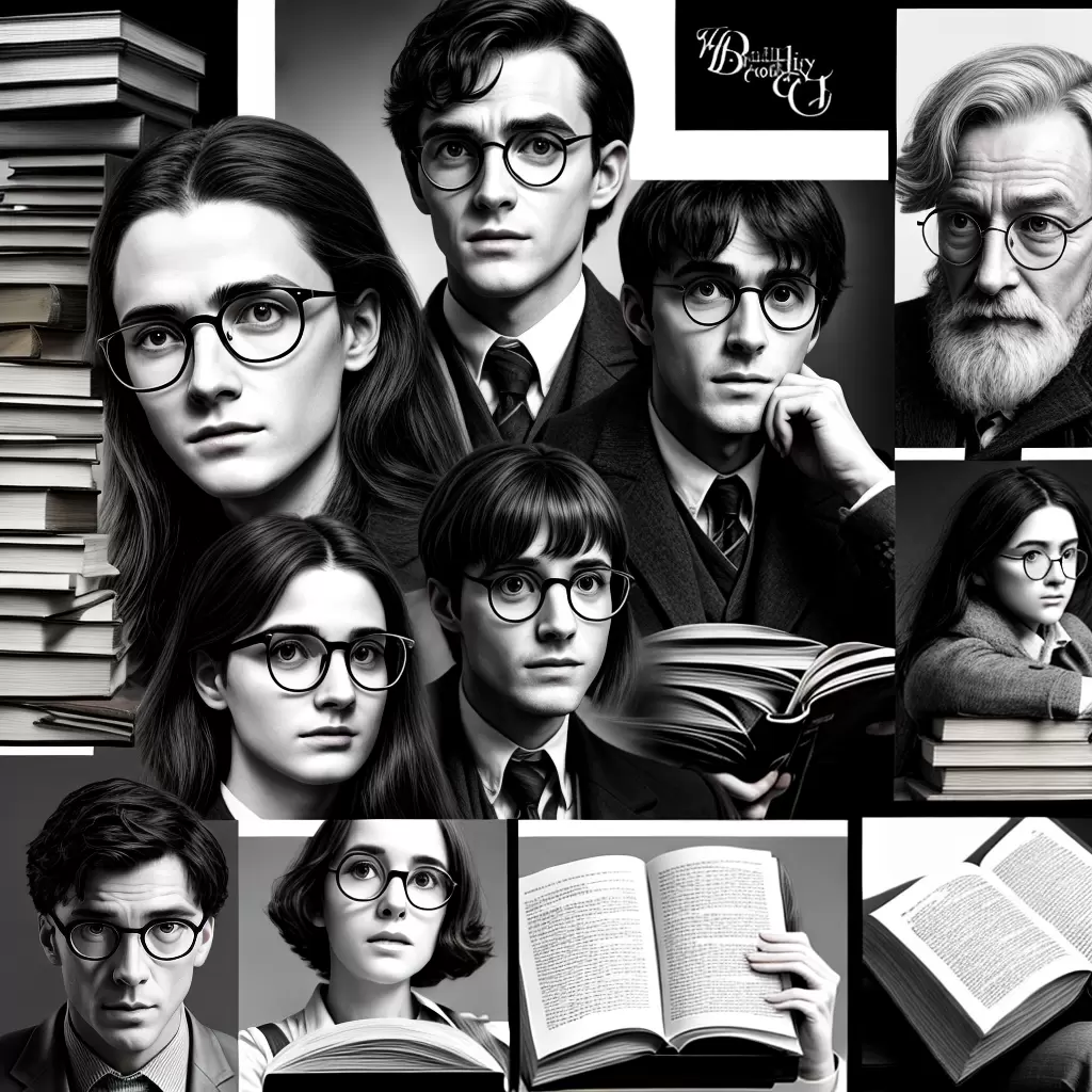 Fotos colagem personagens literarios oculos