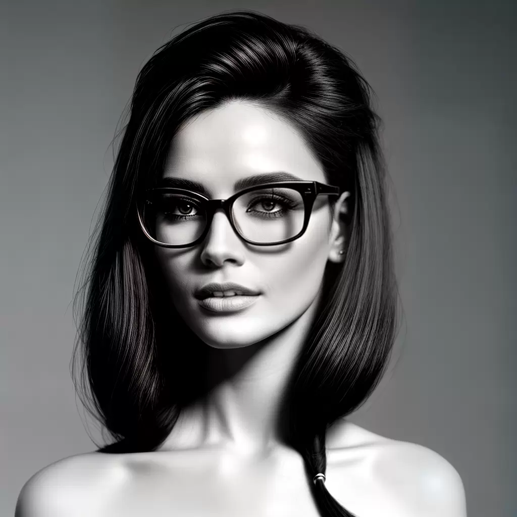 Fotos mulher oculos gato preto branco 1
