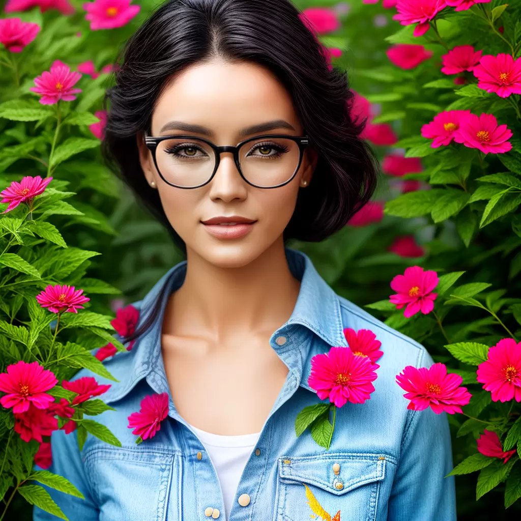 Fotos pintura mulher oculos gatinho flores