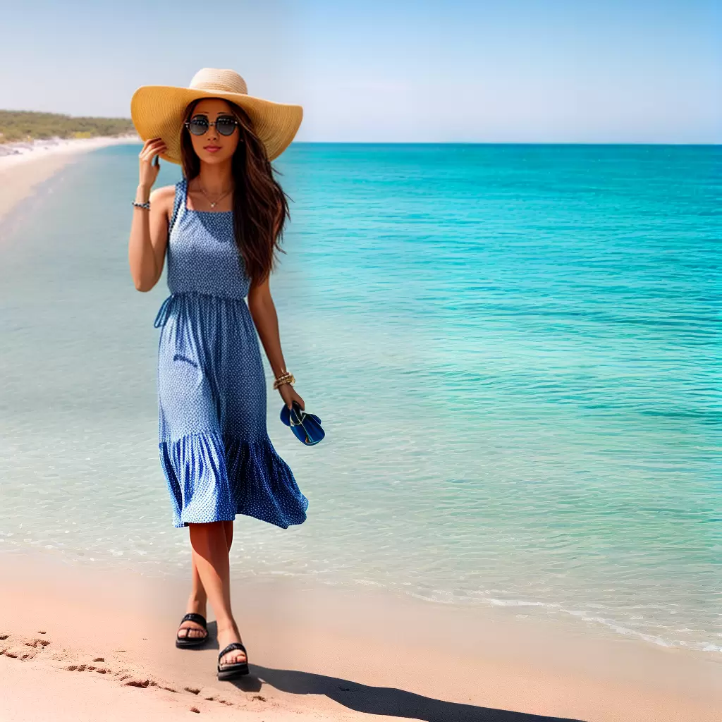 Fotos moda praia oculos chapeu vestido