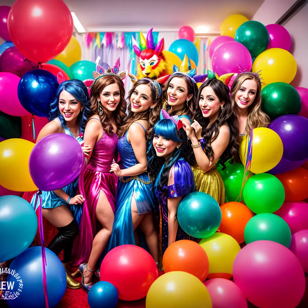 Fotos fantasia amigos diversao festa baloes