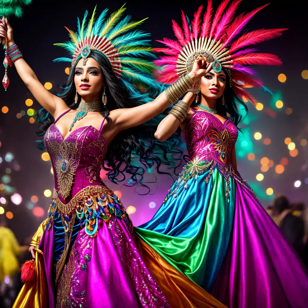 Fantasias com acessórios extravagantes para festas