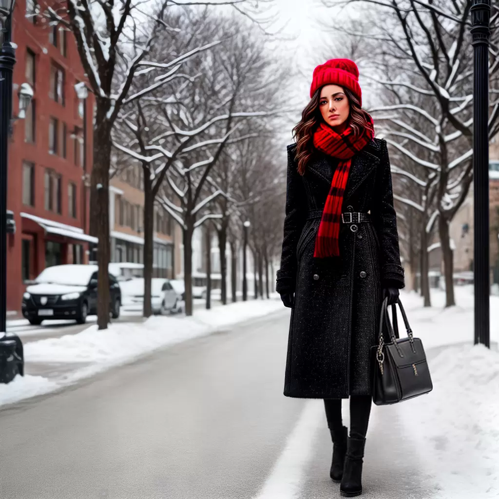 Fotos mulher inverno preto vermelho poderosa Fotos mulher inverno preto vermelho poderosa