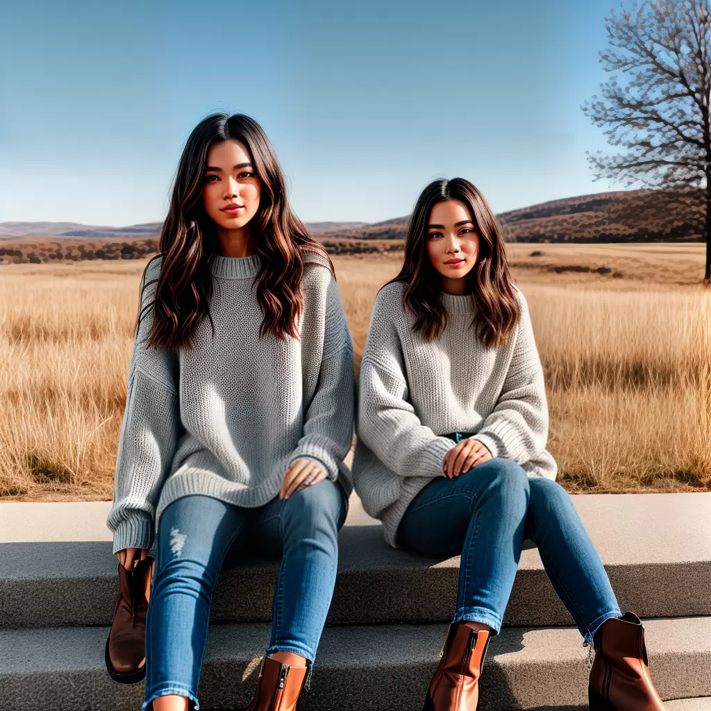 Fotos sueter grande jeans bota inverno