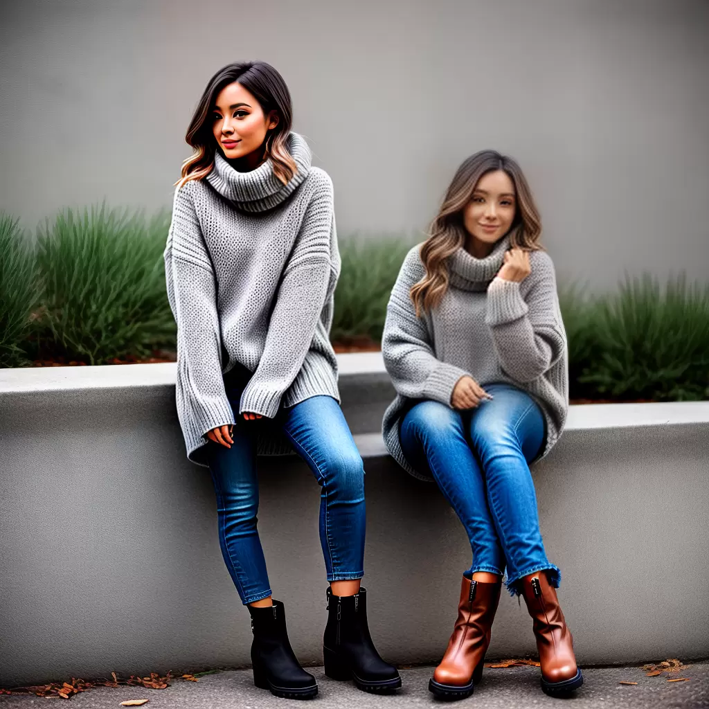 Fotos look inverno sueter jeans bota 1