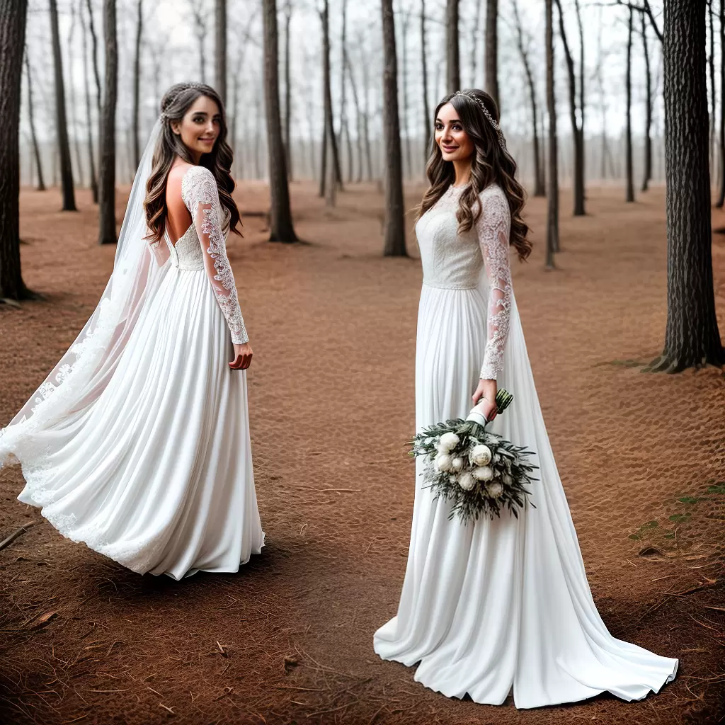 Fotos noiva inverno floresta rosas brancas