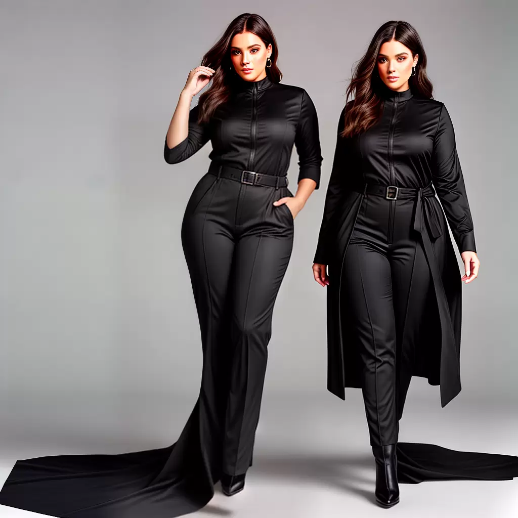 Fotos moda plus size minimalista jumpsuit preto Fotos moda plus size minimalista jumpsuit preto