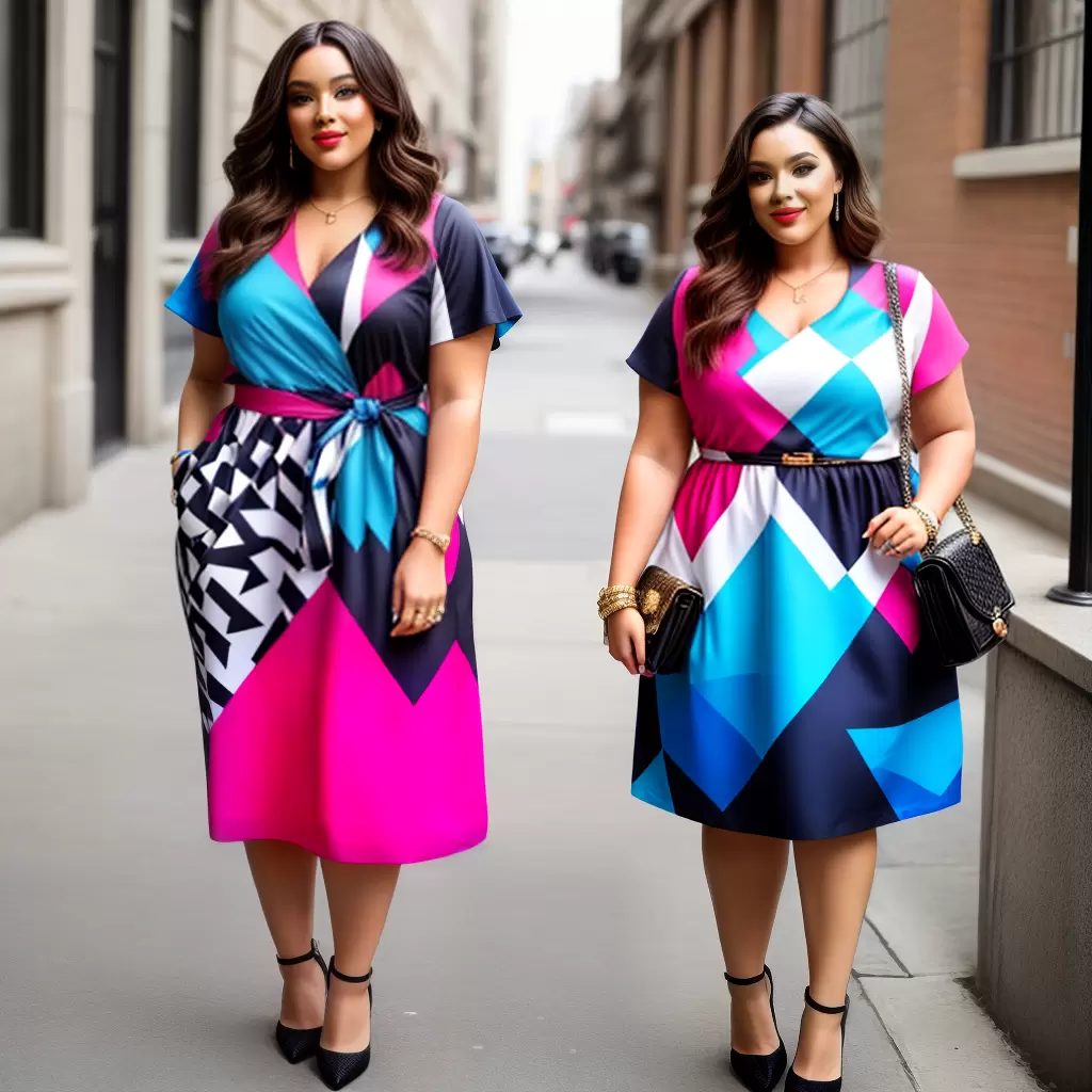 Fotos moda plus size estampa geometrica