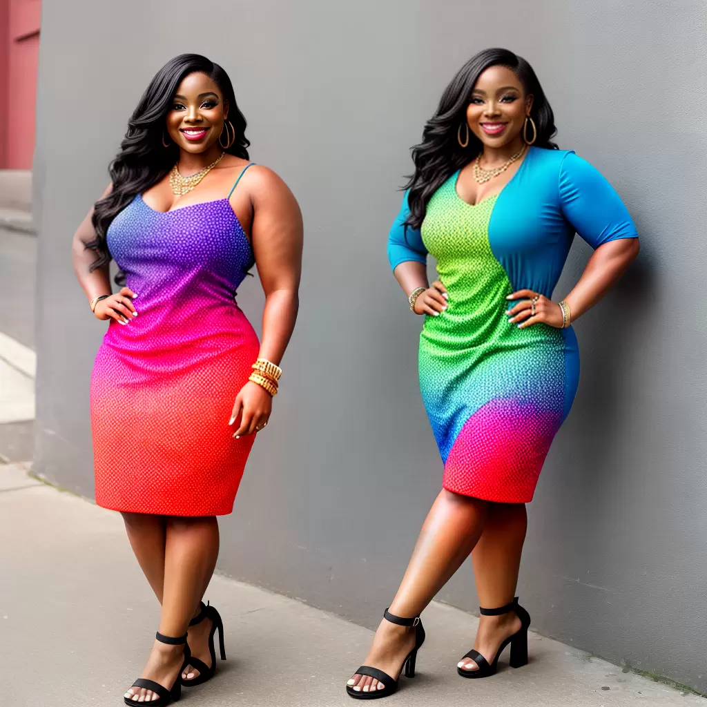 Fotos moda plus size estampado colorido