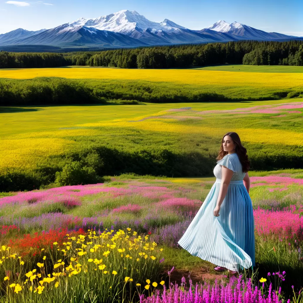 Fotos modelo plus size vestido campo flores