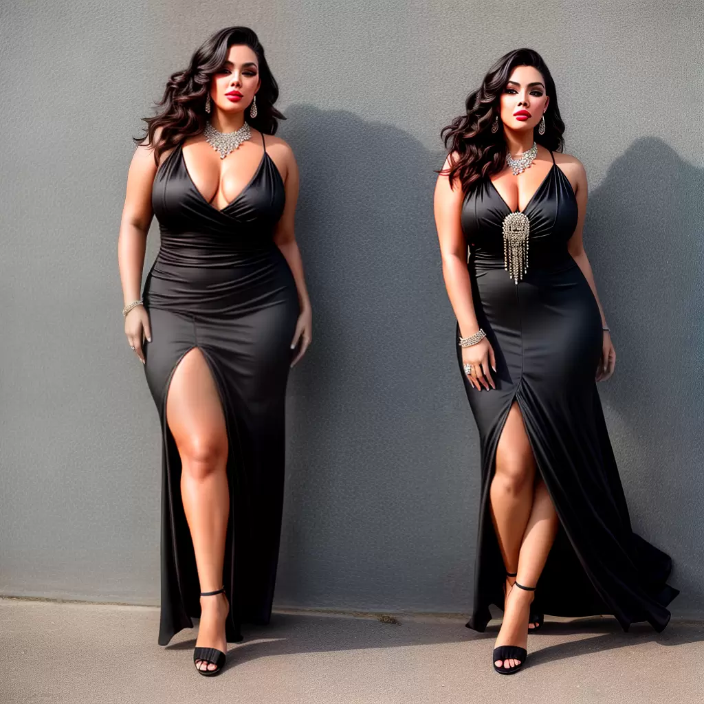 Fotos modelo plus size vestido preto