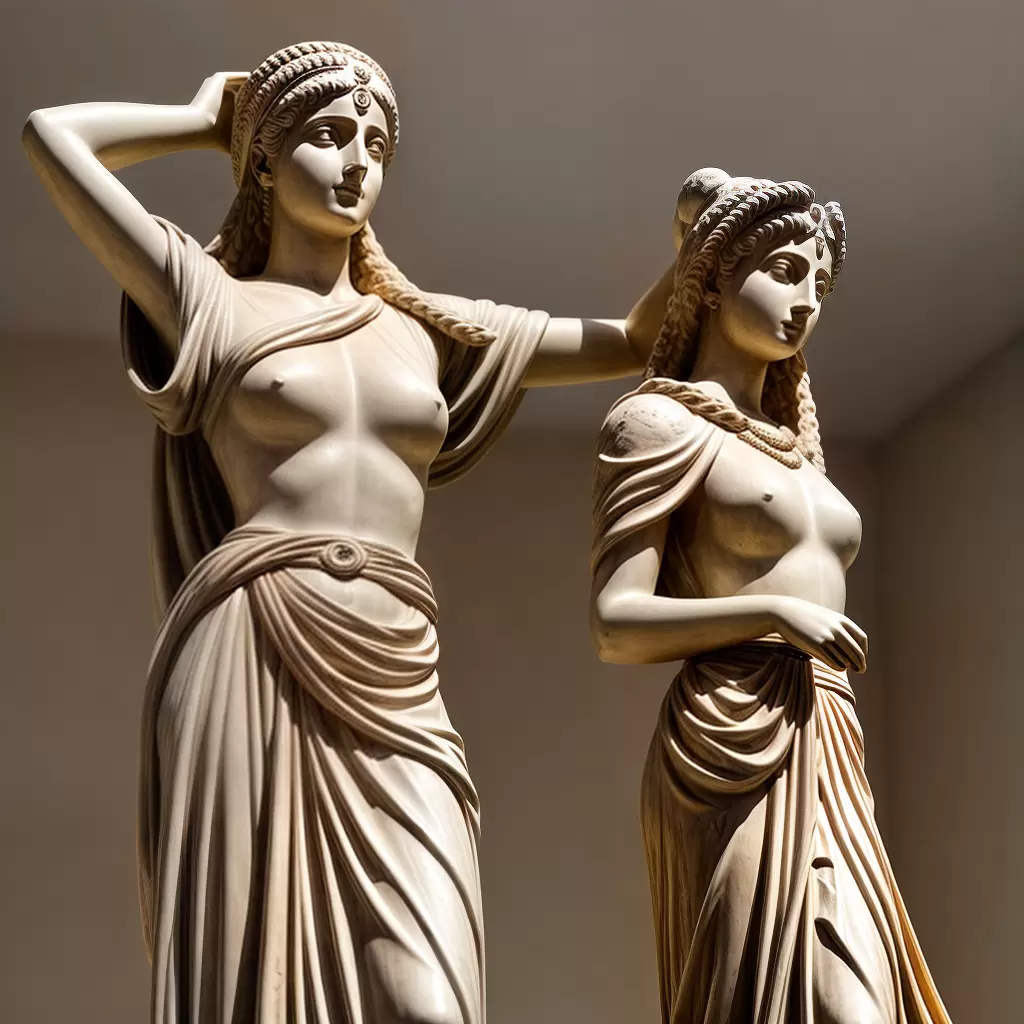 Fotos estatua mulher romana vestimenta stola