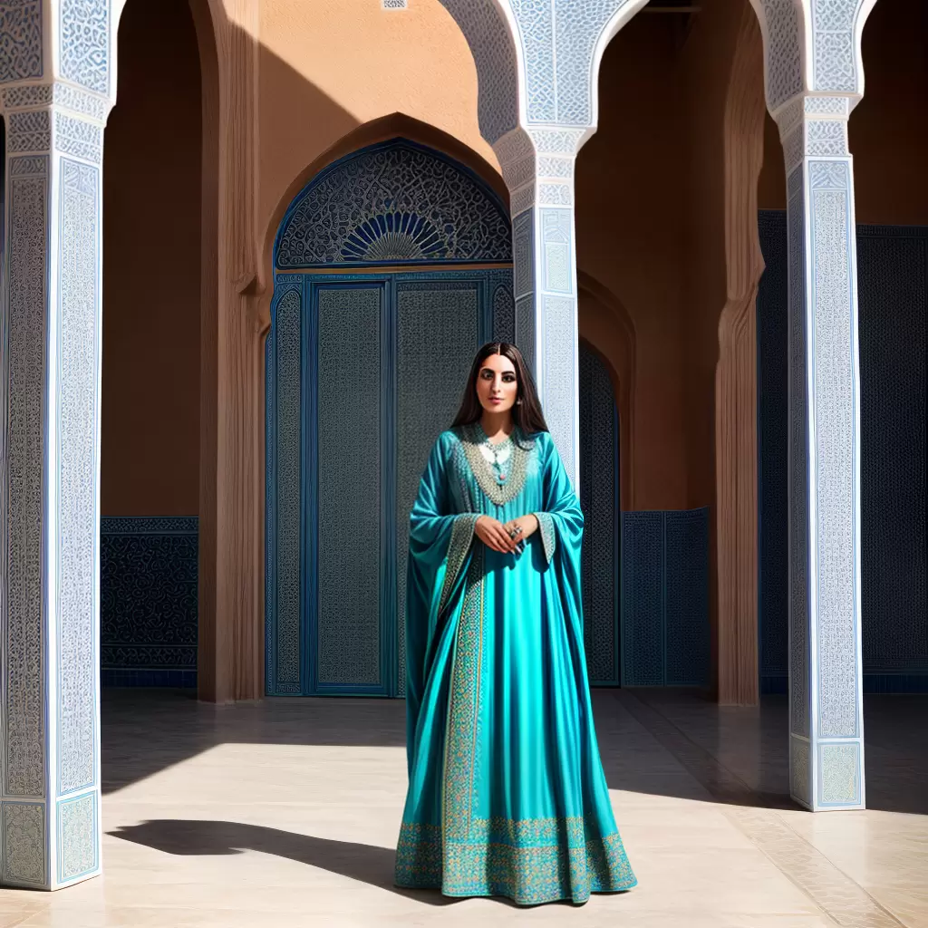 Fotos mulher kaftan marrocos riad tilework