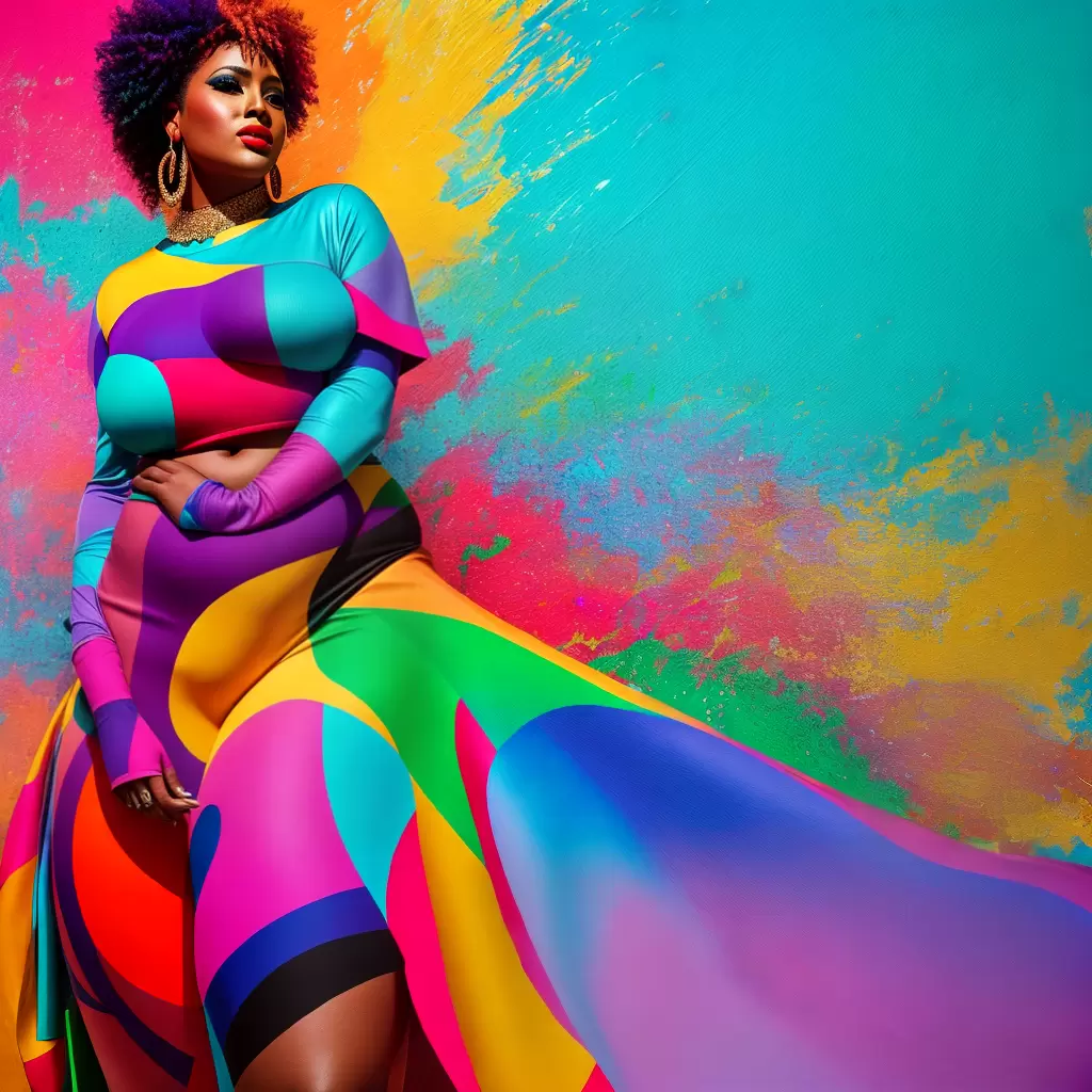 Fotos pintura mulher curvas passarela plus size