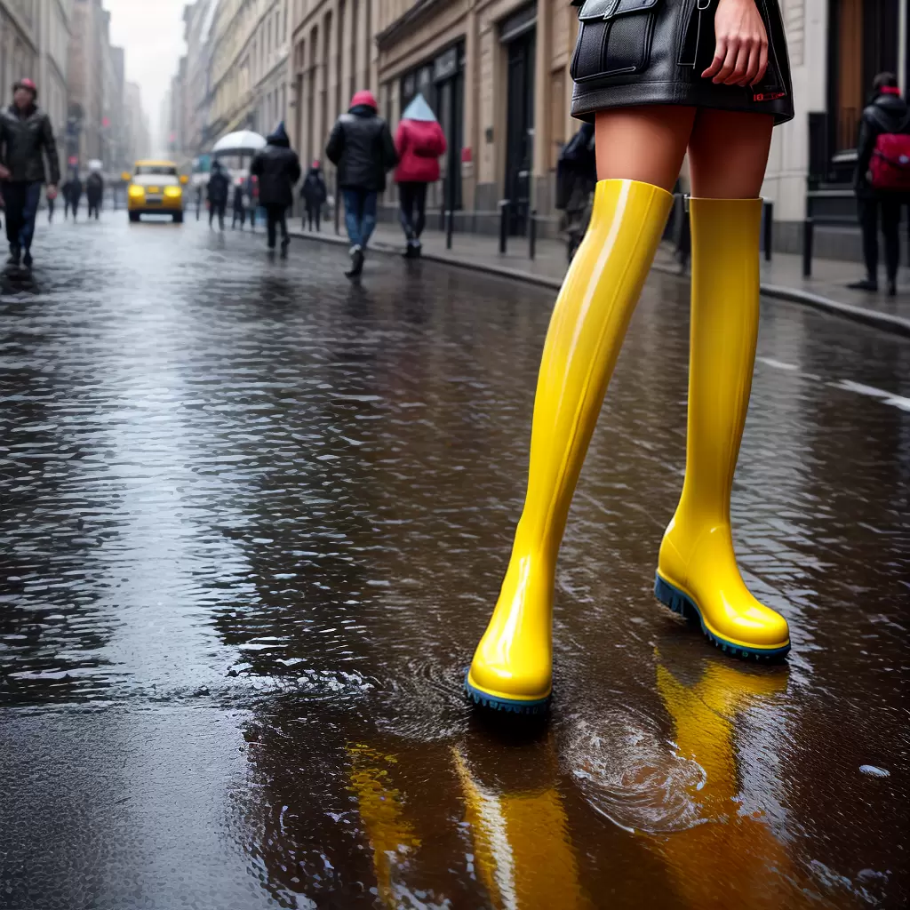 Fotos bota amarela chuva rua pessoas Fotos bota amarela chuva rua pessoas