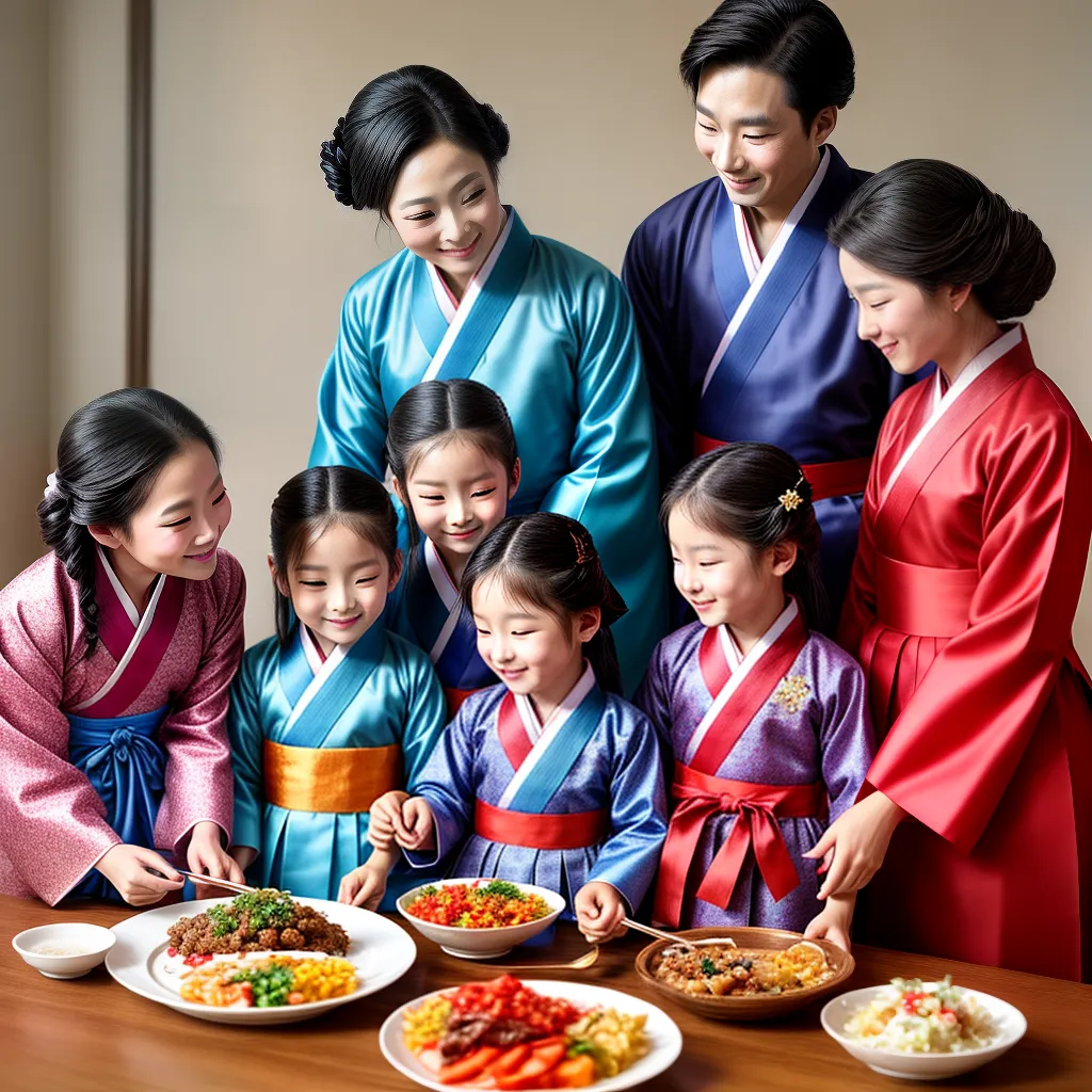 familia hanbok celebracao coreana familia hanbok celebracao coreana