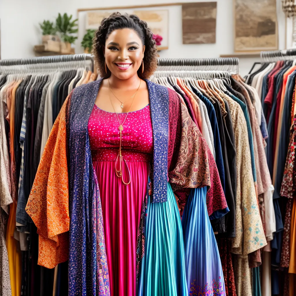 modelo plus size sustentabilidade brecho roupas coloridas