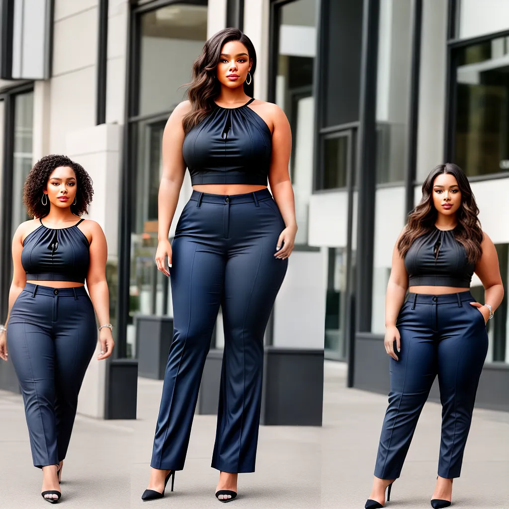 modelo plus size espelho look confiante