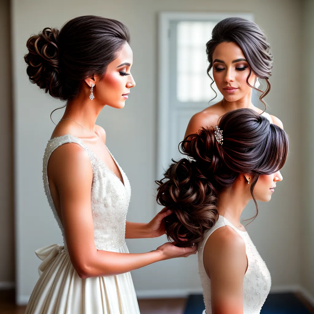 noiva elegante penteado alto